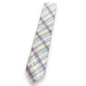 Vintage Boston Traders Pastel Plaid Pink Blue Yellow Tie Spring Colorful